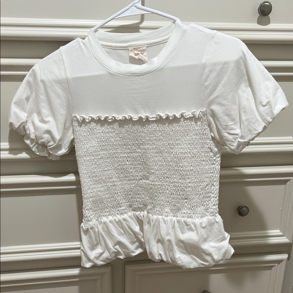 Cinq à Sept White Short Sleeve Top - Picture 1 of 4